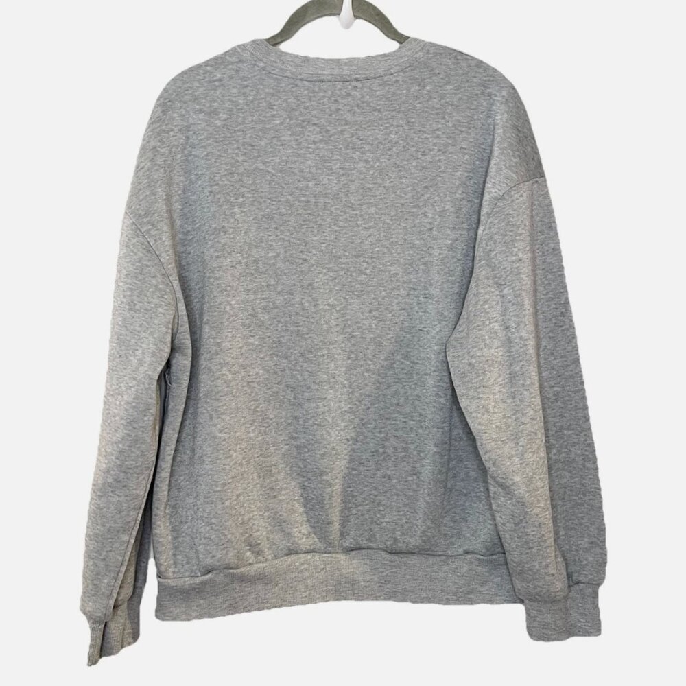 Women’s Size M Silly Goose University Sweatshirt College Fleece Crew Gray - Picture 2 of 4